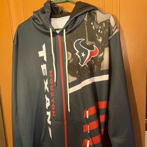 Houston Texans pull over hoodie stretch material long sleeve